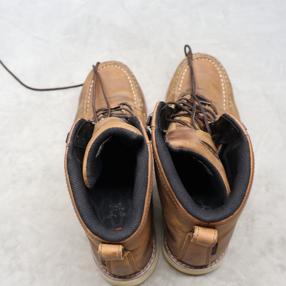 Brunt Men 12 Work Boots Brown Leather Marin Composite Toe Rugged Lace Up Utility - Picture 10 of 16